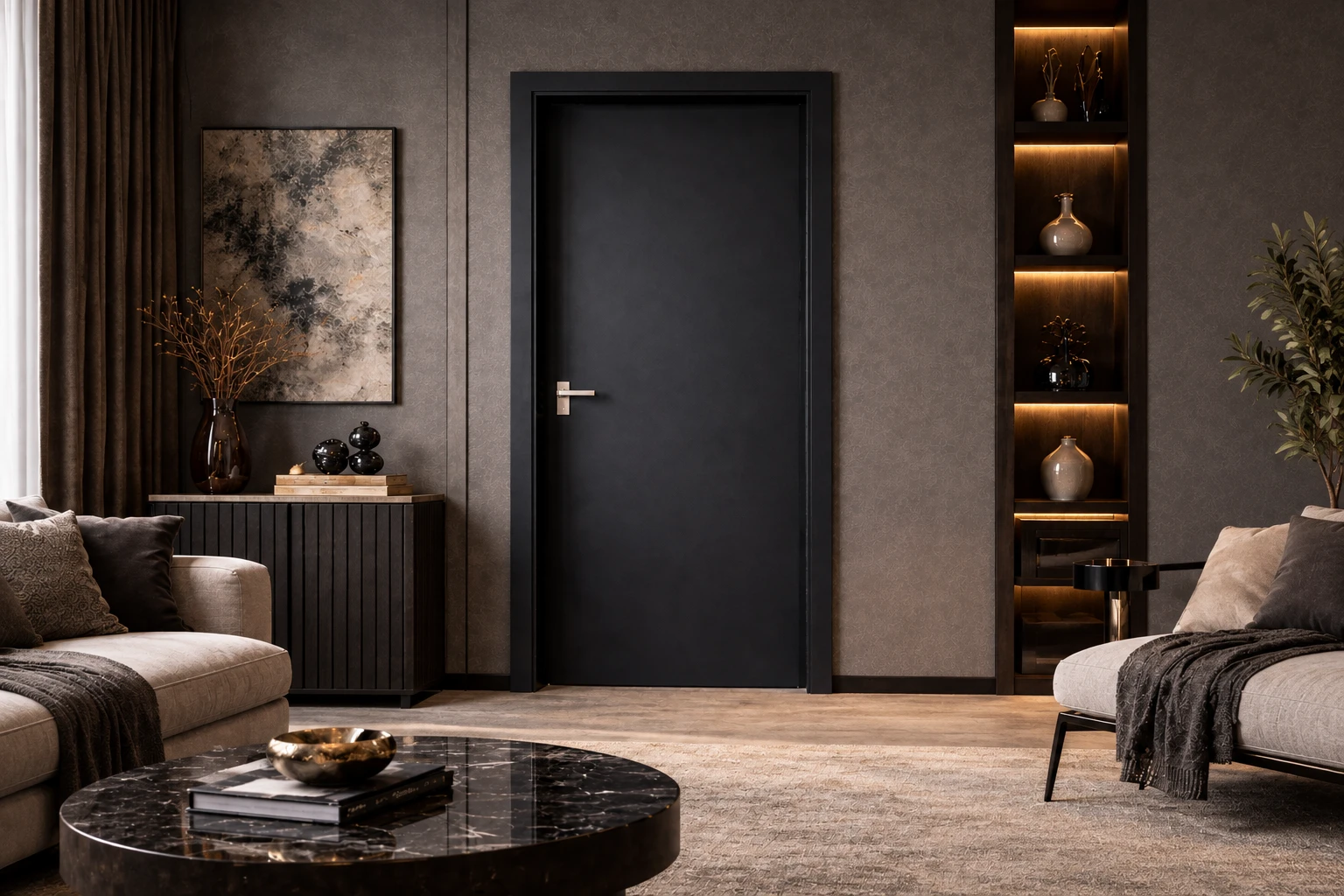 Porta Interna Preta - Linha Elegance | Scharlau Madeiras
